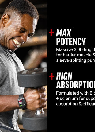 Force Factor L-Arginine 3000mg, Nitric Oxide Supplement, 150 Capsules | Support Stronger Blood Flow, Circulation, Nutrient Delivery & Pumps, L-Arginine with BioPerine for Superior Absorption