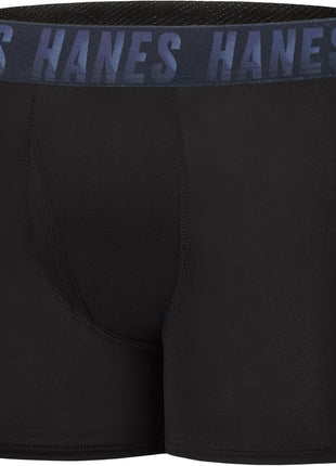 Hanes Boys' Moves Breathable Boxer Brief Underwear, Performance Stretch Boxer Briefs for Boys, Moisture-wicking, 6-pk