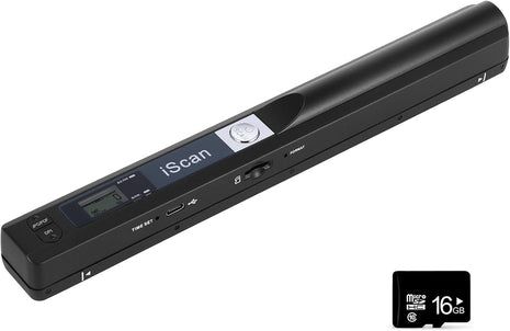 Portable Document Scanner, 900DPI Handheld Scanner Wand for Documents & Receipts, A4 Photo Image Scanner JPG/PDF, Portable Scanner for Laptop, USB 2.0 High Speed Transfer, Supports Micro SD Card