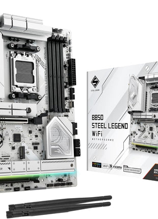 ASRock B850 Steel Legend WiFi AMD AM5 ATX Motherboard, Supports AMD Ryzen 9000/8000/7000 Series Processors, DDR5 8000+ (OC), PCIe 5.0, 2.5G LAN, WiFi 7, 14+2+1 Power Phase
