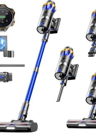 Cordless Vacuum Cleaner, Upgraded 580W 48KPA 65Mins Cordless Stick Vacuum Cleaner with Self Standing and Touch Screen, Anti tangle Wireless Vacumm, Vacuum Cleaners for Home/Pet Hair/Carpets/Floors