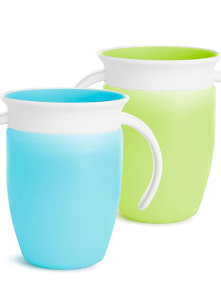 Munchkin Miracle 360 Sippy Cup, 7 Ounce, 2 Pack, Blue/Green