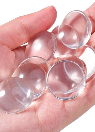 HAUTOCO 60 Pieces Glass Dome Cabochons Clear Round Cabochons Tiles, Non-calibrated Round 1 inch/25mm for Cameo Pendants Photo Jewelry Necklaces