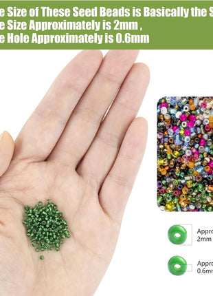 Ybxjges 24000Pcs 2mm Glass Seed Beads Kit, with 28 Colors Small Beads Kit for Girls,Women and Adults,Bracelets, Necklaces,Earring,Jewelry Making Supplies
