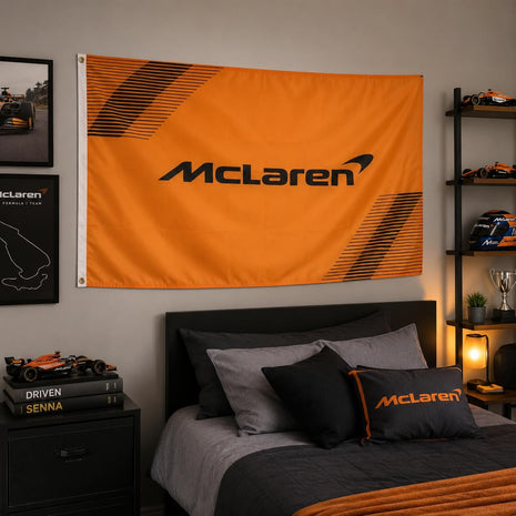 Formula One F1 McLaren Flag Banner 3x5 Feet - Premium Car Fan Merch with Brass Grommets - Ideal for Outdoor Sports Enthusiasts