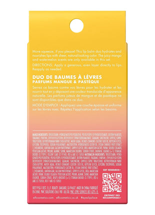 e.l.f. Squeeze Me More Lip Balm Duo, Mango, Watermelon