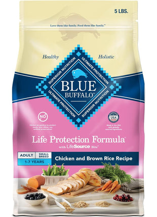 Blue Buffalo Life Protection Formula Natural Adult Small Breed Dry Dog Food, Chicken and Brown Rice 5-lb Trial Size Bag