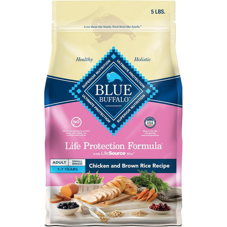 Blue Buffalo Life Protection Formula Natural Adult Small Breed Dry Dog Food, Chicken and Brown Rice 5-lb Trial Size Bag