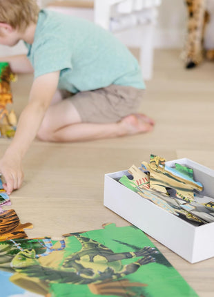 Melissa & Doug Land of Dinosaurs Floor Puzzle, 48 pc Jumbo Jigsaw Puzzle, Educational Screen Free Activity for Toddler, Preschoolers and Kids Ages 3+ (4 feet Long) - FSC Certified (Pack of 6)