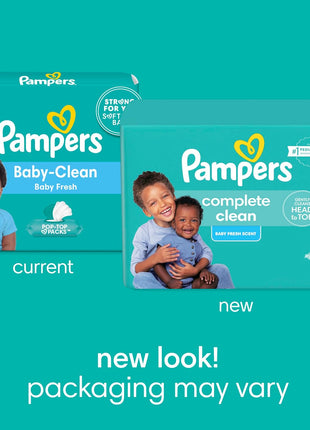 Pampers Baby Wipes, Complete Clean Baby Fresh Scented Wipe, Gently Cleans Head to Toe, 72 Total (1 Flip-Top Packs)