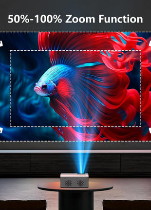 TMY 1080P Mini Projector, Built in Netflix app, 2-way Bluetooth, WiFi6 | Portable home theater, indoor/outdoor movies, Compatible with TV Stick/Roku/Phone/PC/PS/DVD/HDMI/USB