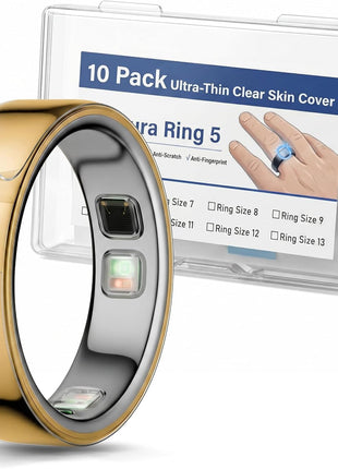 Ultra-Thin Clear Cover Compatible with Ou-ra Ring Gen 5 Size 8: 10 Pack Transparent Invisible Anti-Scratch Protector Skin Films for Ou-ra Ring 5