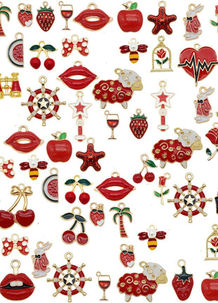 30pcs Mixed Enamel Charms Pendants for Jewelry Making Bulk lot Necklace Earrings Bracelet Craft Findings