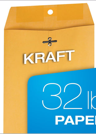 Quality Park 6 x 9 Clasp Envelopes, Clasp and Gummed Closures for Storing or Mailing, 28 lb Kraft Paper, 100 per Box (QUA37855)