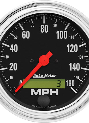 AUTO METER 2489 Traditional Chrome Electric Programmable Speedometer,3.375 in.