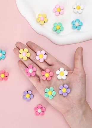 Ella & Emma 16pcs Flower Charm Accessory for Bogg Bags and Simply Southern Totes, Decorative Accessories to Customize Your Beach Tote Bag