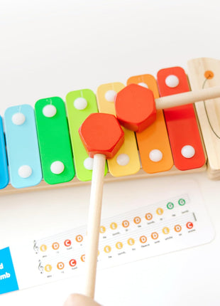 Melissa & Doug Caterpillar Xylophone Musical Toy with Wooden Mallets 15.25" x 6.5" x 1.5", Blue