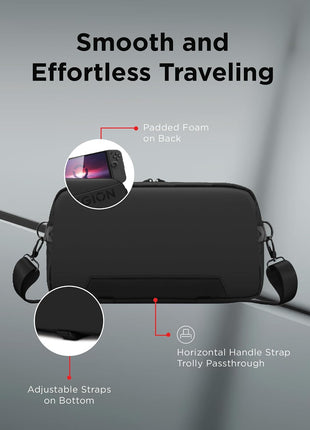 Lenovo Legion Sling Bag, Waterproof Carrying Case Bag for Legion Go Gaming Console, Black, Custom Fit Console Carrier, Adjustable Shoulder Strap, Multiple Compartments, Durable and Stylish Design