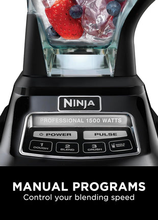 Ninja Mega Kitchen System, 1500W, 72oz Pitcher, 8-Cup, Black, BL770 | 1500W all-in-one blends smoothies, processes salsa & dough. 72-oz pitcher, 8-cup processor bowl, (2) 16-oz cups.