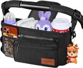 Guiseapue Universal Stroller Organizer with Cup Holder: Baby Essentials, Stroller Caddy Accessories with Detachable Phone Bag, Non-Slip Straps, Fits for Uppababy, Baby Jogger, New Moms Baby Gifts