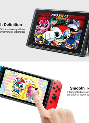 ivoler [3 Pack] Screen Protector Tempered Glass for Nintendo Switch, iVoler Transparent HD Clear Anti-Scratch Screen Protector Compatible Nintendo Switch