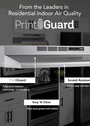 Broan-NuTone 4130SF Fingerprint Resistant Ductless Under-Cabinet Range Hood, 30-Inch, Stainless Finish with Print Guard