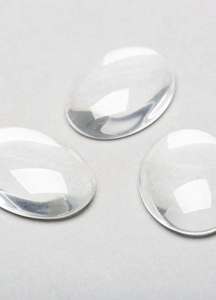 dophee Oval Glass Cabochon for Jewelry Making, Clear Dome Tiles Cabochons with Flat Back, Dome Bead Cameo Cabochon Tile for DIY Craft Photo, Pendants, Rings, Necklace, 25x18mm, 50-Pack