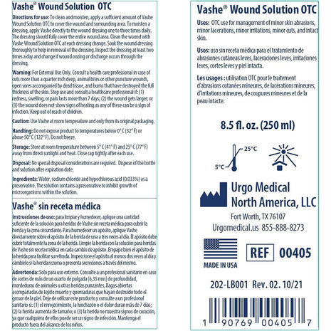Vashe Wound Solution OTC | Pure Hypochlorous Acid-Preserved Wound Cleanser | Home Wound Care | Non-Cytotoxic and Skin-Neutral pH | 8.5 Fl Oz