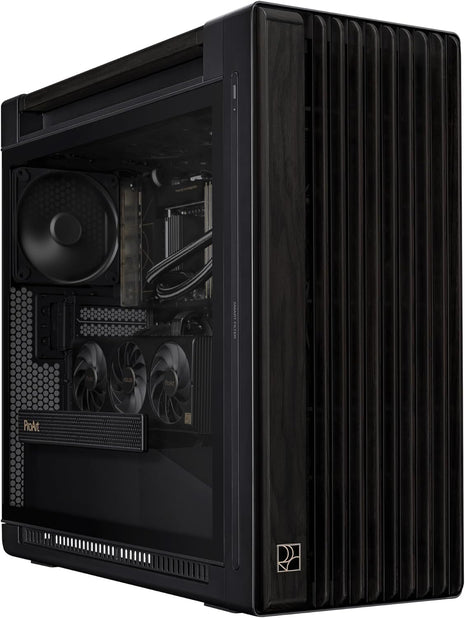 ASUS ProArt PA602 Wood Edition E-ATX PC Case with Tempered Glass,Front Panel IR dust Indicator, Power Lock Latch, 440 mm GPU Support, 420 mm Radiator & 3 Pre-Installed Fans, 2 Year Warranty