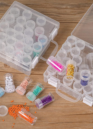 30 Slots Diamond Painting Storage Containers, Bead Organizer, Diamond Containers Diamond Painting Boxes Diamond Embroidery Box Storage Containers 30 Grids Storage Box for Beads Rhinestones (2 Pack)