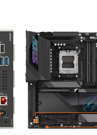 GIGABYTE X870E AORUS PRO AMD AM5 LGA 1718 Motherboard, ATX, DDR5, 4X M.2, PCIe 5.0, USB4, WIFI7, 2.5GbE LAN, EZ-Latch, 5-Year Warranty