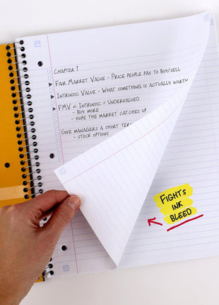 Five Star Spiral Notebook  Study App, 6 Pack, 1 Subject, College Ruled Paper, 8-1/2 inch x 11 inch, 100 Sheets, Fights Ink Bleed, Water Resistant Cover, Assorted Colors (38052)