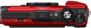 OM SYSTEM Tough TG-7 Digital Camera Bundle (Red) | 12MP BSI CMOS Sensor, f/2 Lens, 4K Video, Waterproof, Shockproof & Freezeproof | Great for Outdoors & Underwater (V110030RU000) + 64GB Card + Case
