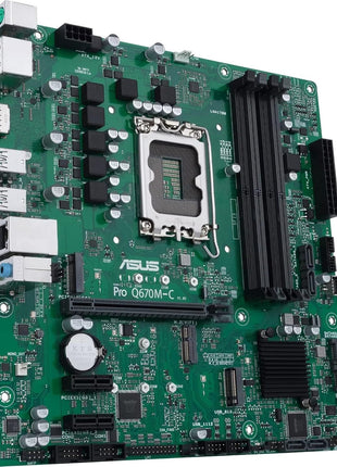ASUS Pro Q670M-C-CSM LGA 1700(Intel 12th&13th Gen&Intel vPro) mATX Commercial Motherboard(PCIe 4.0,DDR5 4800, 2xNVMe SSD M.2 Slots,4xUSB 3.2 Gen 2 Ports, Front USB 3.2 Gen 1 Type-C)