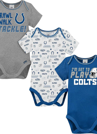 Gerber NFL Unisex-Baby NFL Team 3 Pack Short Sleeve Onesie Bodysuit