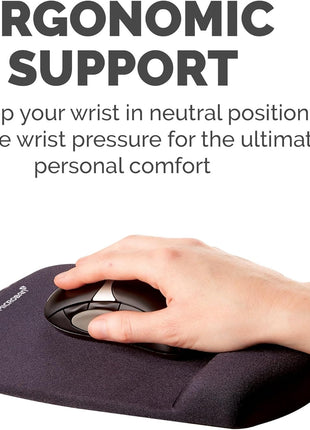 Fellowes PlushTouch Foam Mouse Pad Wrist Support - Black (9252001)