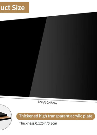 Lesnlok 8 x 12 Black Acrylic Sheet 1/8 inch Thick 3mm 2 Pieces Black Plexiglass Sheet, DIY Materials for Home Decor, Handcraft, Painting, Photography,Switch Panel, Display Stand