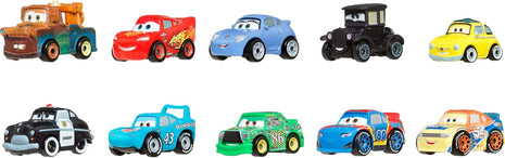 Mattel Disney and Pixar Cars Toy Vehicles 10-Pack, Set of 10 Mini Racers of Favorite Characters from the First Cars Movie (Styles May Vary)