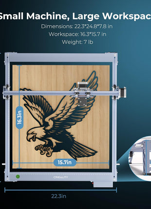 Creality Falcon 10W Laser Engraver Machine, 0.06mm High Precision Laser Engraving Machine 72W Laser Cutter and Engraver Machine for Wood Metal Acrylic Leather, 15.7"×16.3" Workspace