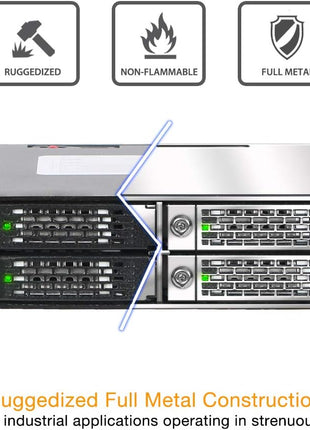 ICY DOCK 4 Bay 2.5in SAS/SATA HDD/SSD Mobile Rack Enclosure for 5.25" Bay (with Keylock) | ToughArmor MB994SK-1B