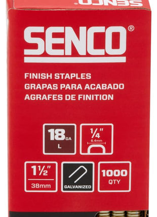 SENCO Collated Medium Wire Staples, Galvanized, 18 GA (L17BABR) 1,000 Box