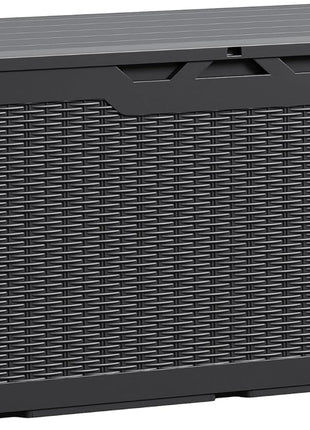 Devoko 100 Gallon Waterproof Large Resin Deck Box Indoor Outdoor Lockable Storage Container for Patio Furniture Cushions Garden Tools (100 Gallon, Black)