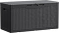 Devoko 100 Gallon Waterproof Large Resin Deck Box Indoor Outdoor Lockable Storage Container for Patio Furniture Cushions Garden Tools (100 Gallon, Black)