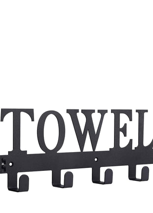 Over The Door Hooks - Towel Holder for Bathroom, Bedroom, Kitchen & Pool - Sandblasted Black Metal Wall Mount