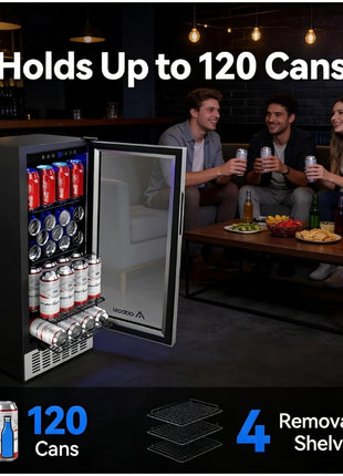 AAOBOSI 24 Inch Dual Zone Wine and Beverage Cooler,19 Bottles & 88 Cans Upgraded Wine Fridge,Built-in and Freestanding,Removable Fashion Wooden Frame,Intelligent Digital Temperatrue Control,Low Noise