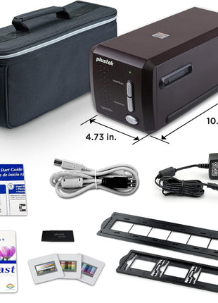 Plustek OpticFilm 8300i Ai Film Scanner - Ai Studio 9 + Advanced IT8 Target | Scan 35mm Film & Slide, Bundle SilverFast Ai Studio 9 + QuickScan Plus, Include Advanced IT8 Calibration Target (3 Slide)