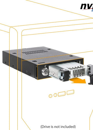 ICY DOCK 2.5" U.2 NVMe SSD PCIe 3.0/4.0 Mobile Rack for External 3.5" Drive Bay (147mm Depth) | ToughArmor MB601VK-B