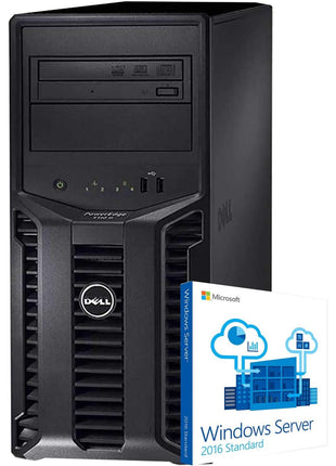 Dell PowerEdge T110 II Tower Server, Xeon E3-1220, 32GB DDR3, 8TB, PERC 6i RAID, DVD-ROM, Windows Server 2016 (Renewed)