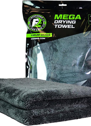 ExoForma Mega Car Drying Towel - Holds Up to 9 lbs, No Streaks, Scratches, or Water Spots | 1200 GSM Microfiber Double Twist Pile & Edgeless Design, 1 Quick & Effortless Dry - 24" x 36"