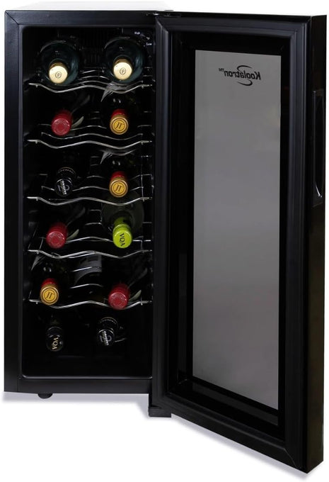 Koolatron Urban Series 12 Bottle Wine Cooler, Thermoelectric Wine Fridge, 1 cu. ft. Freestanding Wine Refrigerator for Home Bar, Small Kitchen, Apartment, Condo, Cottage, RV